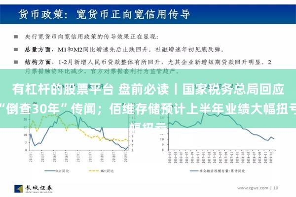 有杠杆的股票平台 盘前必读丨国家税务总局回应“倒查30年”传闻；佰维存储预计上半年业绩大幅扭亏