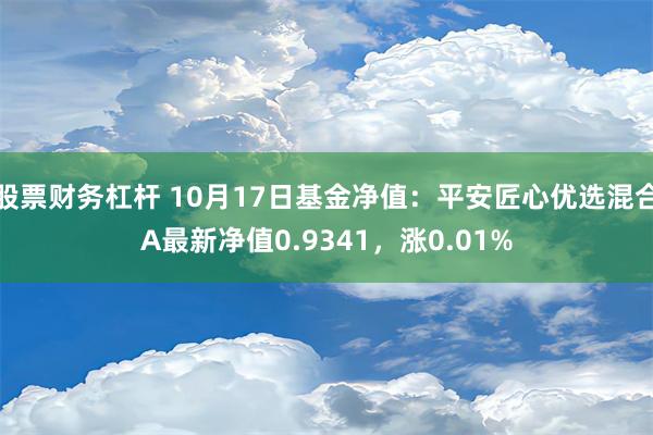 股票财务杠杆 10月17日基金净值：平安匠心优选混合A最新净值0.9341，涨0.01%