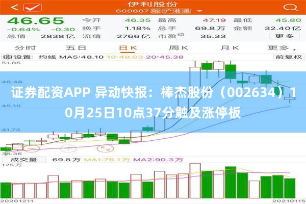 证券配资APP 异动快报：棒杰股份（002634）10月25日10点37分触及涨停板