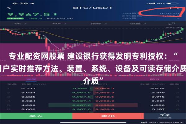 专业配资网股票 建设银行获得发明专利授权：“用户实时推荐方法、装置、系统、设备及可读存储介质”