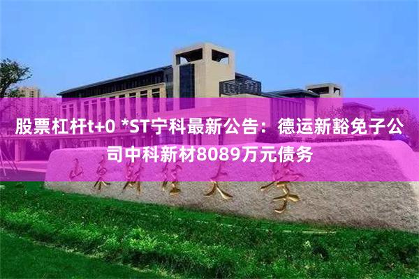 股票杠杆t+0 *ST宁科最新公告：德运新豁免子公司中科新材8089万元债务